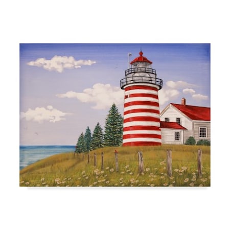 Jean Plout 'Summer Lighthouse 1' Canvas Art,35x47